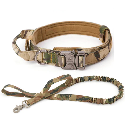 Dog Training Collar Adjustable Tactical Dog Collar and Leash Set Control Handle Pet Lead Collar for Small Big Dogs