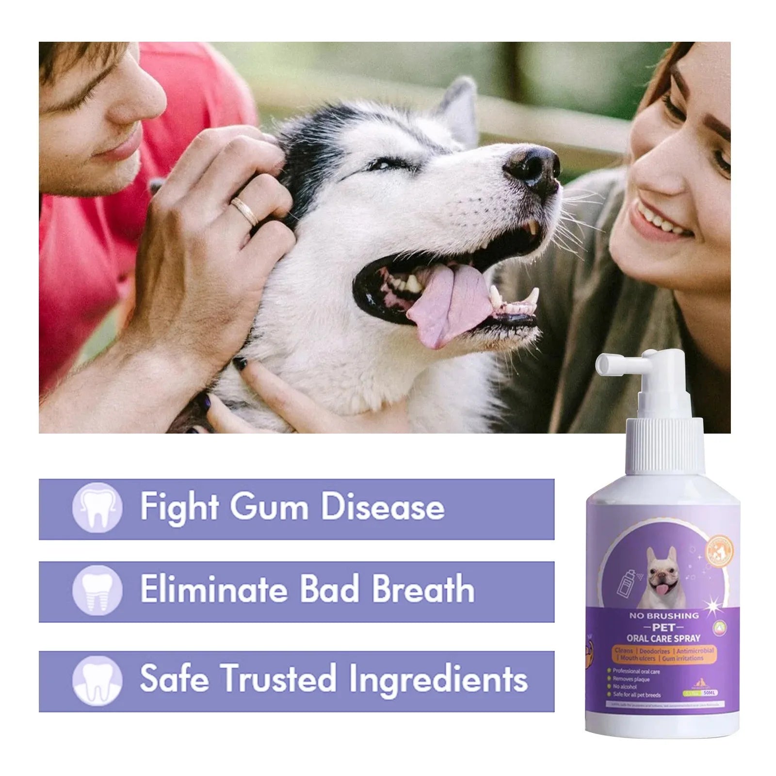 Pet Clean Teeth Spray New Petclean Teeth Cleaning Spray for Dogs & Cats 1PCS Pet Clean No Brushing Pet Oral Care Spray Petclean