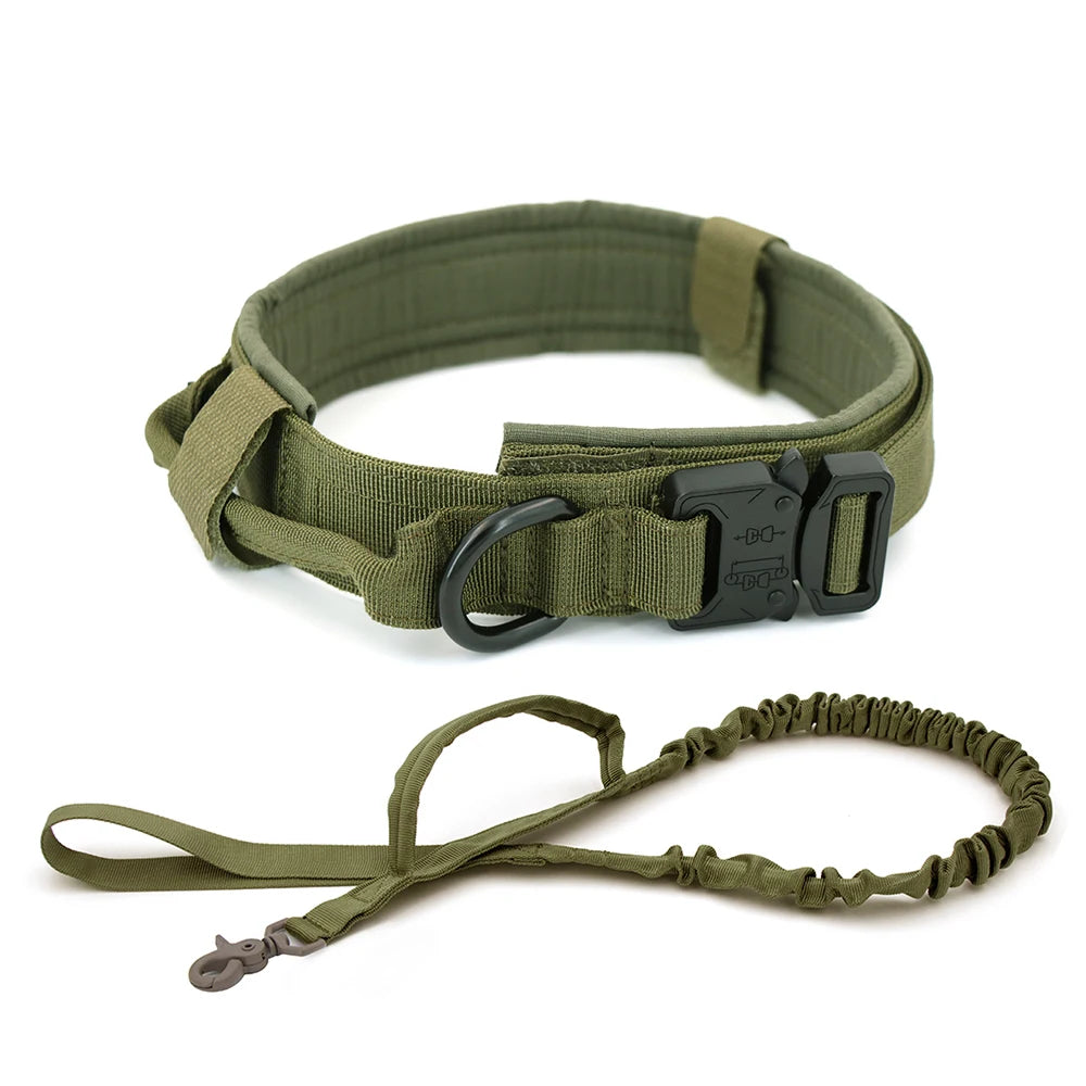 Dog Training Collar Adjustable Tactical Dog Collar and Leash Set Control Handle Pet Lead Collar for Small Big Dogs