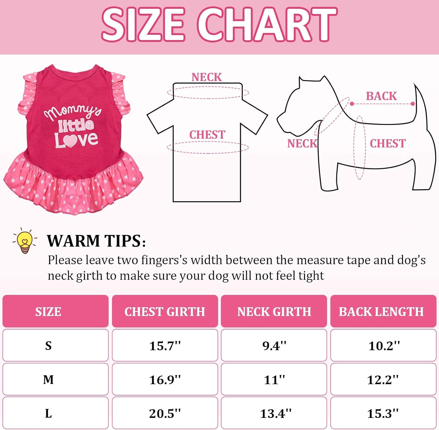 2 Pieces Dog Dresses for Small Dogs Cute Girl Female Doggie Dress Mommy Puppy Shirt Skirt, Pet Summer Clothes Apparel for Cats (Love and Angel)