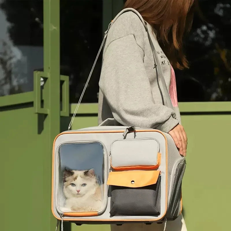 Pets Bag Cat Transport Portable Travel Backpack Large Capacity Three Sides Breathable Cat Backpack Multifunctional Pet Backpack