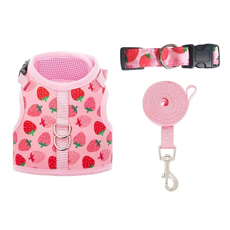 Breathable Cat Harness Collar Escape Proof Pet Harness and Leash Set Kitten Puppy Small Dogs Chest Vest No Pull Chihuahua