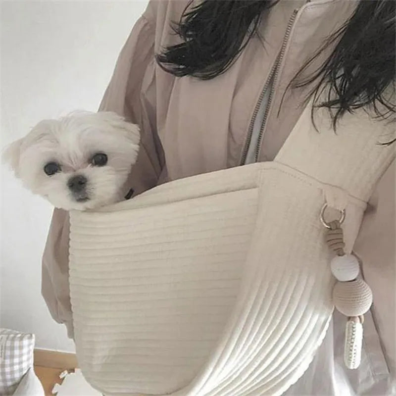 Pet Puppy Carrier Bag Handmade Dog Puppy Transport Bag Cat Kitten Handbag Outdoor Small Dog Bag Single Shoulder Travel Tote