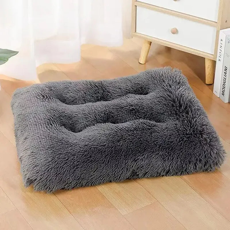 Large Dog Bed Washable Plush Pet Bed anti Anxiety Warm Dog Cushion Sleeping Mat Comfoetable Pet Mats for Small Medium Large Dogs