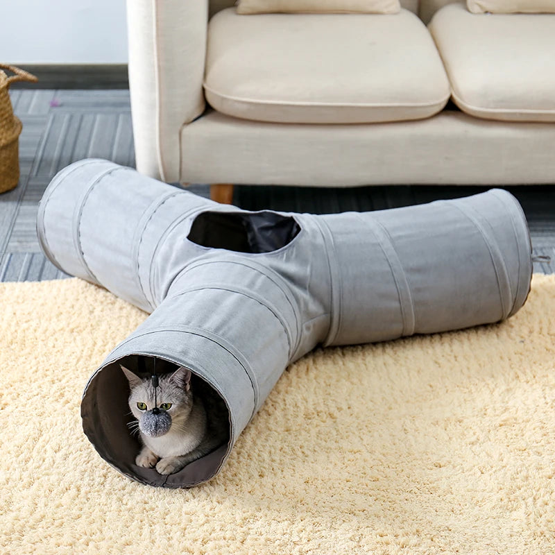 Foldable Pet Cat Tunnel Indoor Outdoor Pet Cat Training Toy for Cat Rabbit Animal Suede Pet Toys