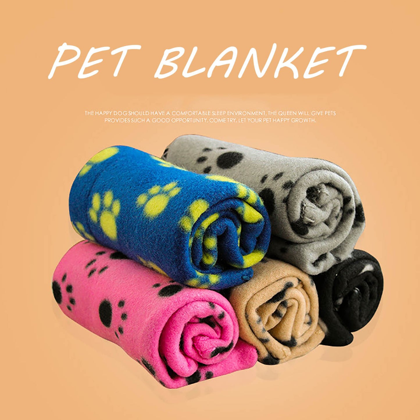 Print Paw Pet Dog Bed Dog Blankets Soft Fleece Cat Cushion Blanket Winter Warm Pet Cats Cover Blanket for All Dogs Mat P5