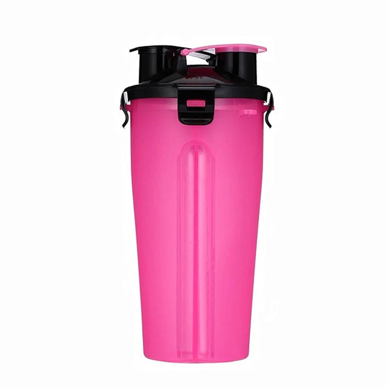 2 in 1 Pet Travel Water Bottle Foldable Dog Feed Bowl Drink Cup Food Container Silicone Outdoor Portable Dog Cat Feeder