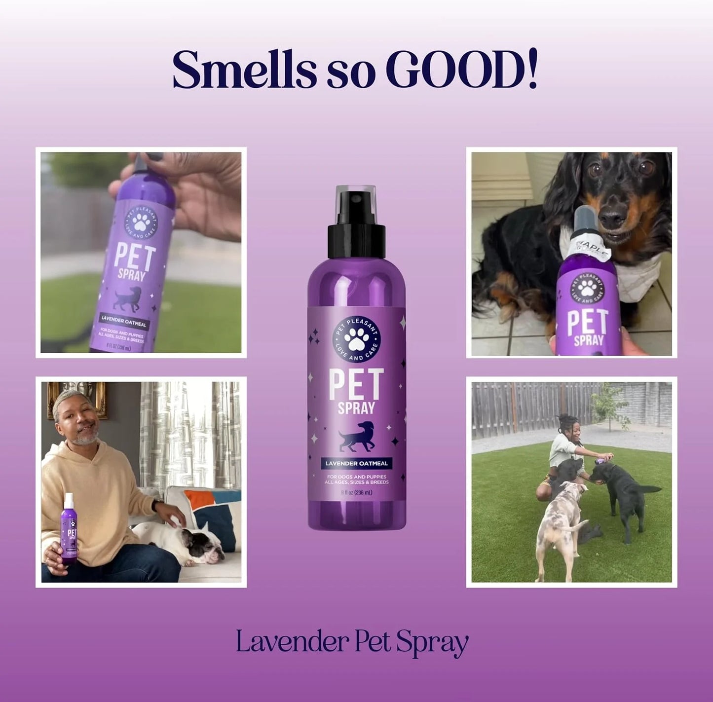 Pet Odor Eliminator Spray Cleaner - Honeydew Lavender Pet Smell Eliminator - Dog Deodorizing Spray for Home and Car - Smelly Spray for Dogs with Lavender - Dog Grooming Spray for Home