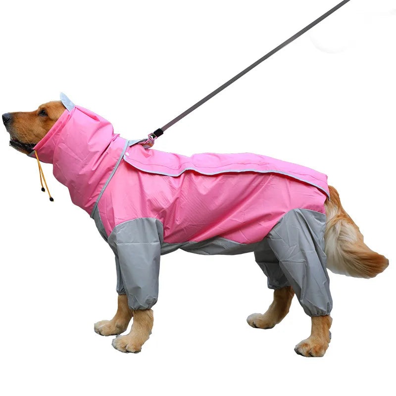 Large Dog Clothes Raincoat Waterproof Dog Suits Rain Cape Pet Overalls for Big Dogs Hooded Jacket Poncho Pet Rain Jumpsuit 6XL