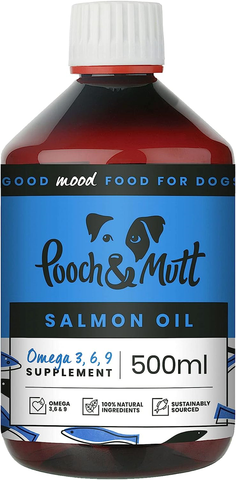 Pooch & Mutt - Natural Salmon Oil Supplement for Dogs and Cats Rich in Omega 3,