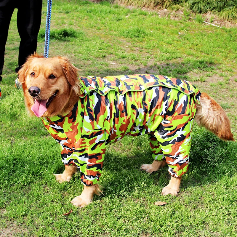 Large Dog Clothes Raincoat Waterproof Dog Suits Rain Cape Pet Overalls for Big Dogs Hooded Jacket Poncho Pet Rain Jumpsuit 6XL