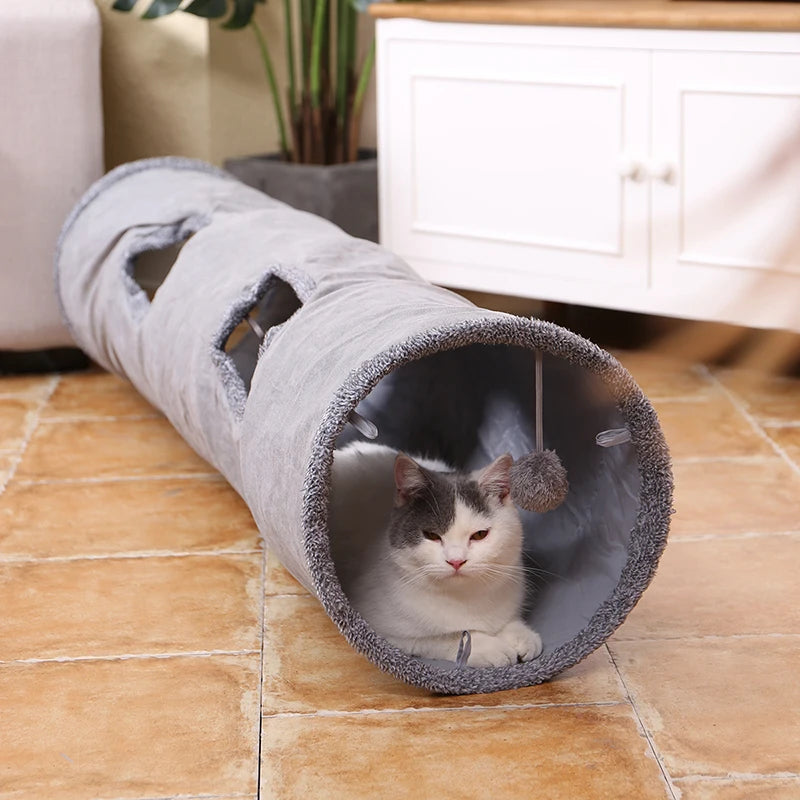 Foldable Pet Cat Tunnel Indoor Outdoor Pet Cat Training Toy for Cat Rabbit Animal Suede Pet Toys